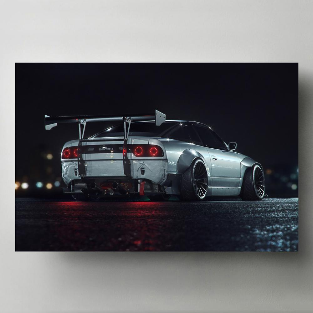 Nissan 180SX Rocket Bunny widebody canvas print wall art - JDM Global Warehouse