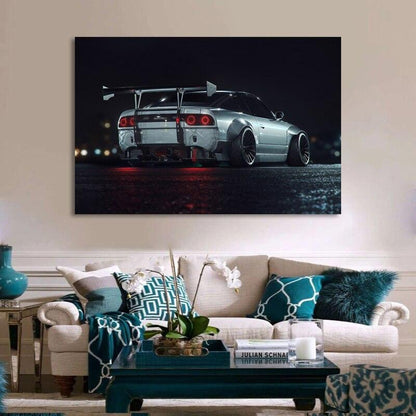 Nissan 180SX Rocket Bunny widebody canvas print wall art - JDM Global Warehouse