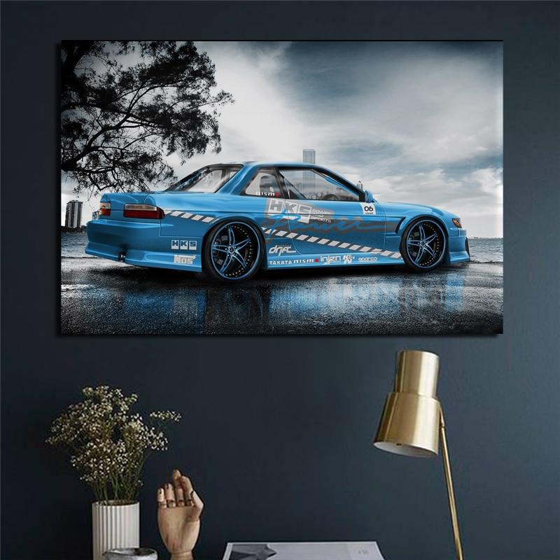 Nissan Silvia S13 Drift Car Fabric Printed Poster - JDM Global Warehouse