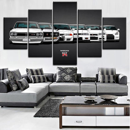 Nissan Skyline GTR generations - multi-piece canvas wall art - JDM Global Warehouse