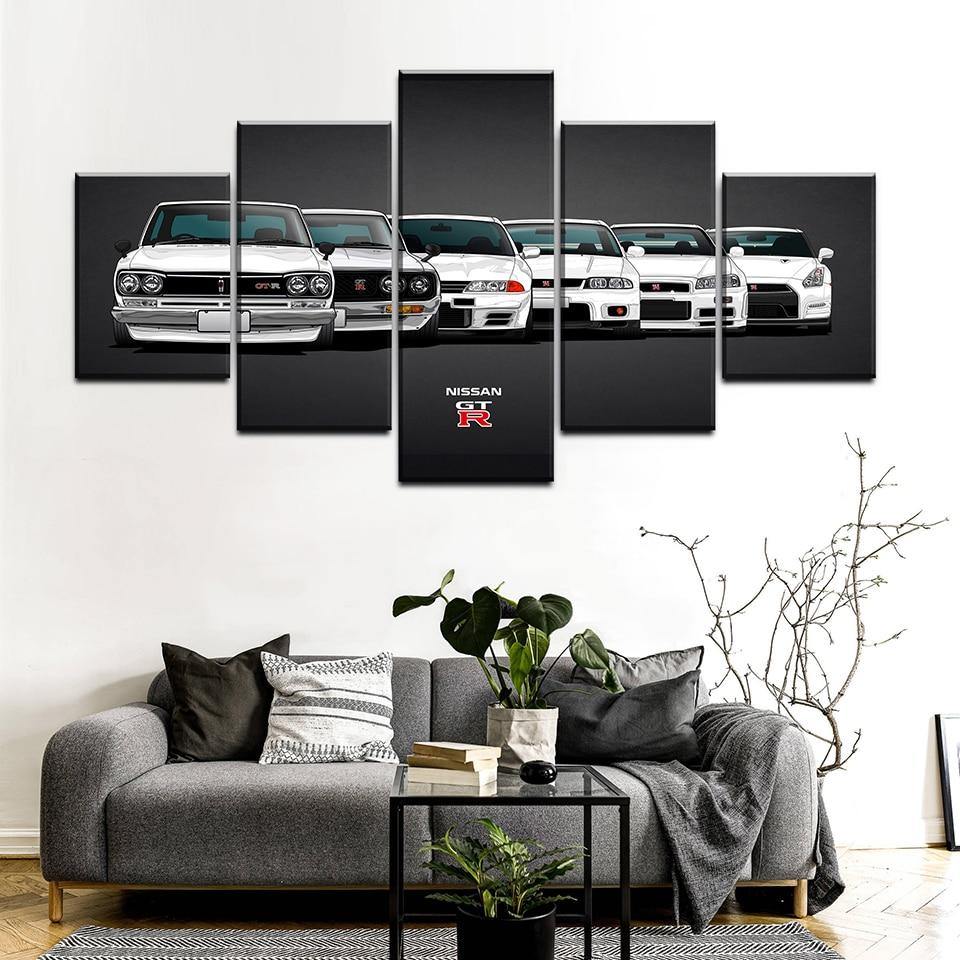 Nissan Skyline GTR generations - multi-piece canvas wall art - JDM Global Warehouse