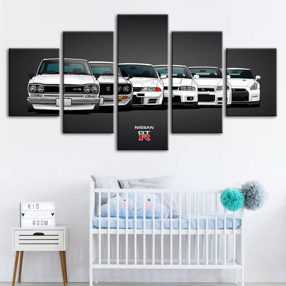 Nissan Skyline GTR generations - multi-piece canvas wall art - JDM Global Warehouse