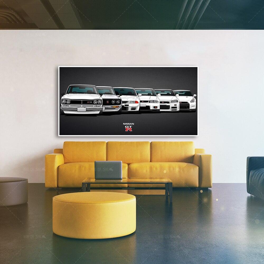 Nissan Skyline GTR generations wall art canvas print - JDM Global Warehouse