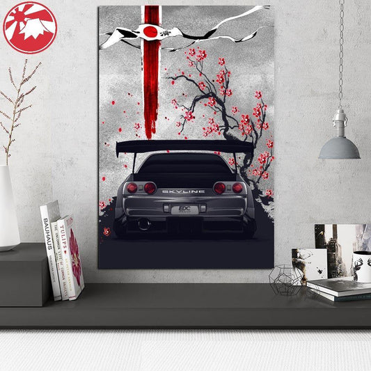 Nissan Skyline R32 GTR hanging wall art - JDM Global Warehouse