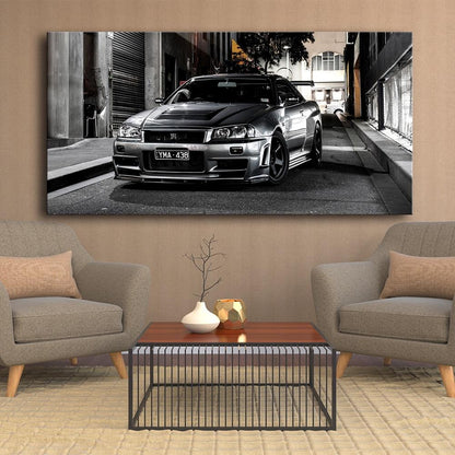 Nissan Skyline R34 GTR Canvas HD Printed Wall Art - JDM Global Warehouse