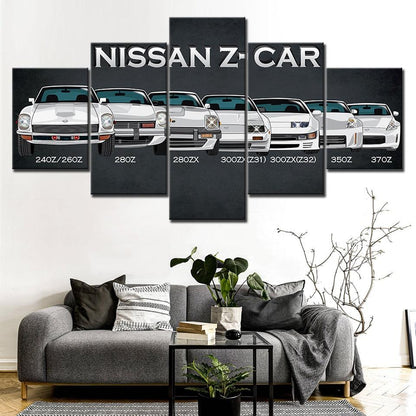 Nissan Z - 5 panel canvas wall art - JDM Global Warehouse