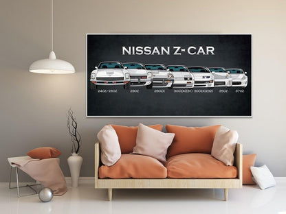 Nissan Z Generations wall art canvas print - JDM Global Warehouse