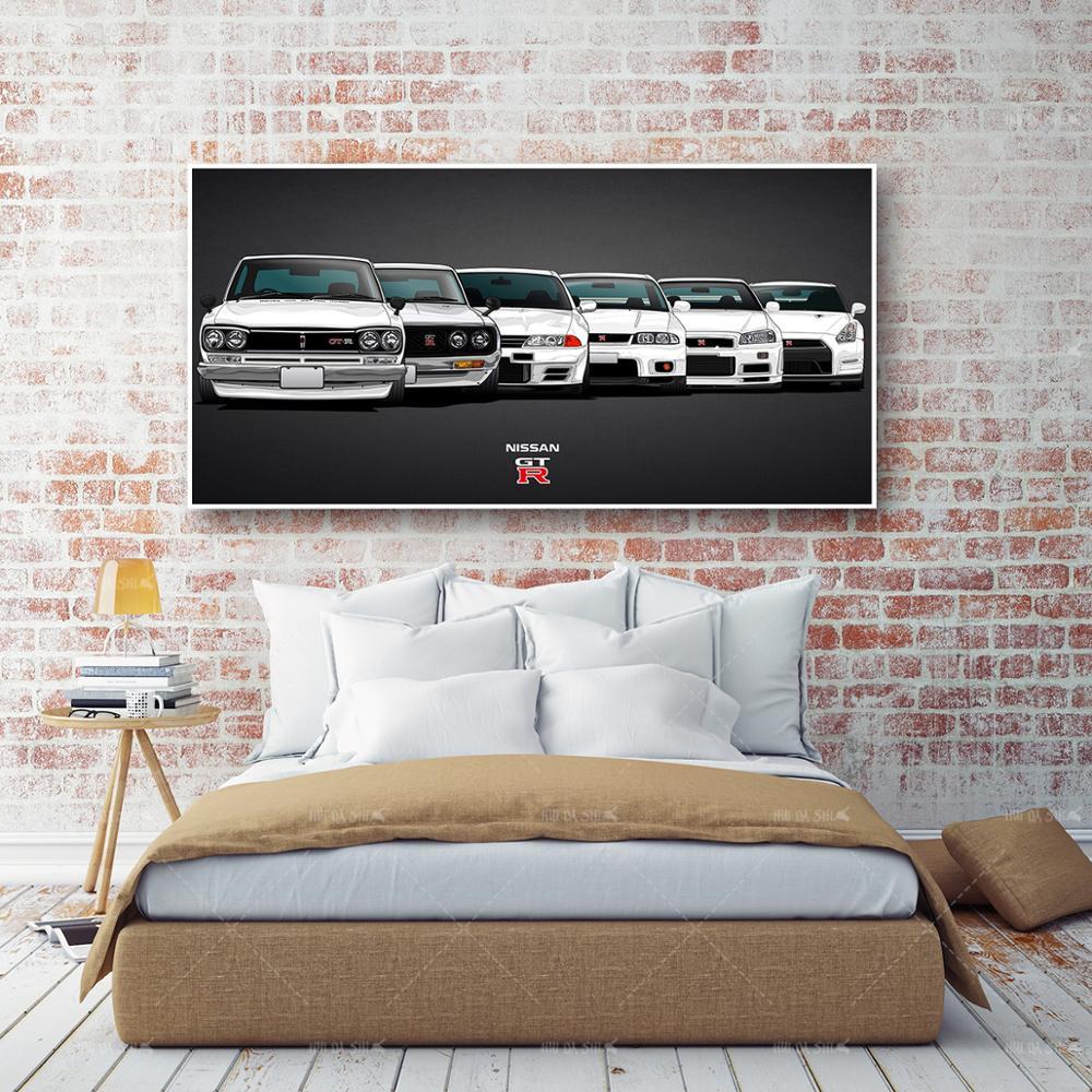 Nissan Skyline GTR generations wall art canvas print - JDM Global Warehouse