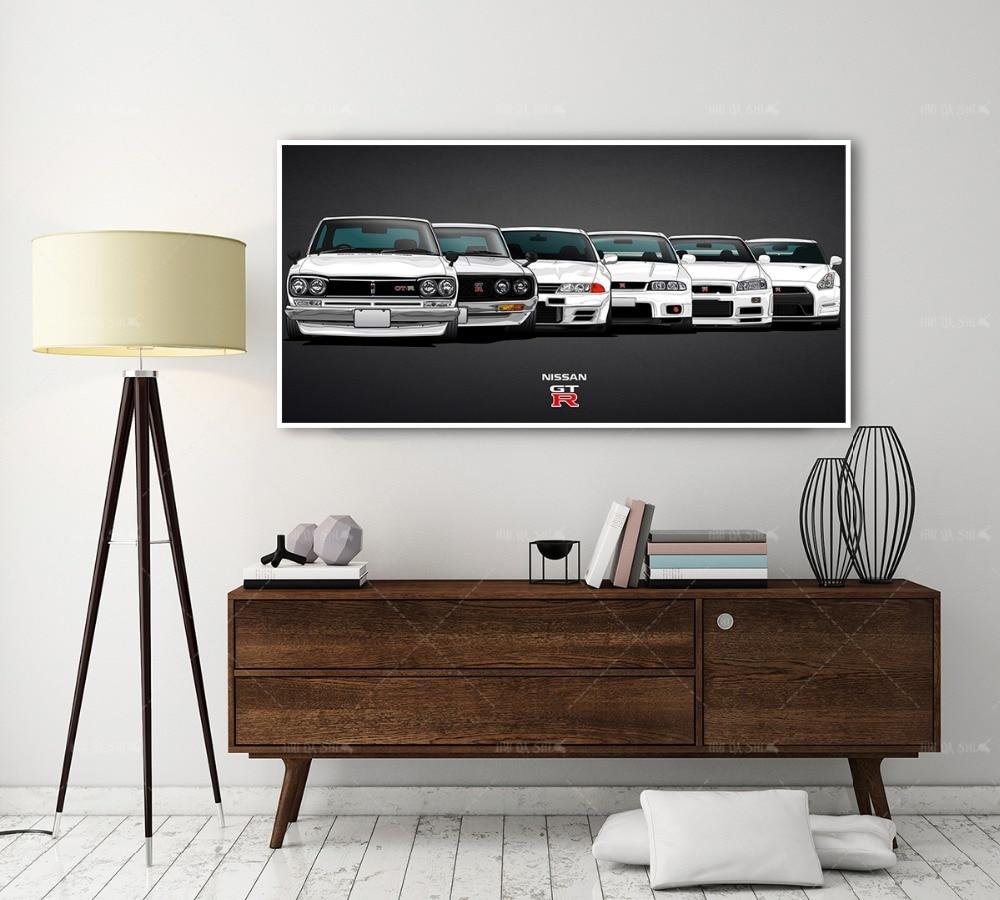 Nissan Skyline GTR generations wall art canvas print - JDM Global Warehouse
