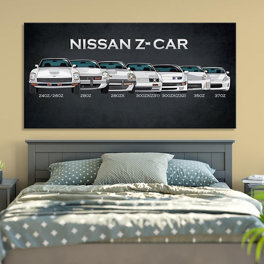 Nissan Z Generations wall art canvas print - JDM Global Warehouse