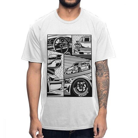 RWB Porsche manga style T-shirt - JDM Global Warehouse