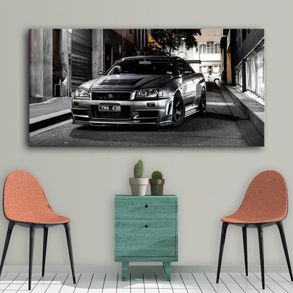 Nissan Skyline R34 GTR Canvas HD Printed Wall Art - JDM Global Warehouse