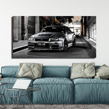 Nissan Skyline R34 GTR Canvas HD Printed Wall Art - JDM Global Warehouse