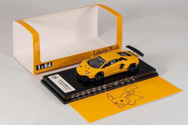 1:64 Liberty Walk Lamborghini Aventador LB700 Pikachu Yellow Diecast Model Car - JDM Global Warehouse