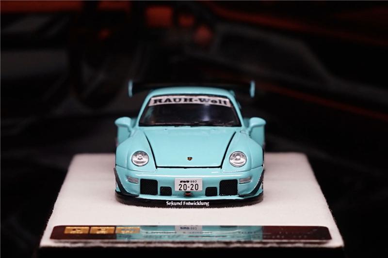 1:64 RWB Porsche 911 RAUH-Welt BEGRIFF 993 Tiffany modelo de coche 