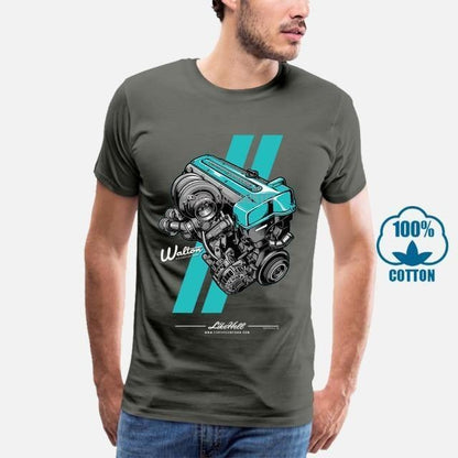 Toyota 2JZ engine 100% cotton T-shirt -9 colors! - JDM Global Warehouse