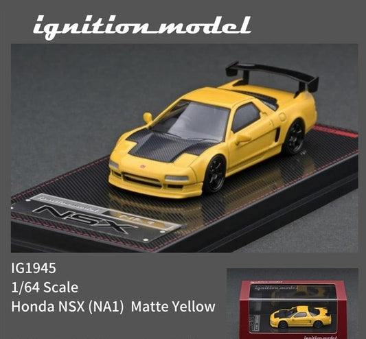 1:64 Honda NSX (NA1) Matte Yellow Diecast Model Car - JDM Global Warehouse