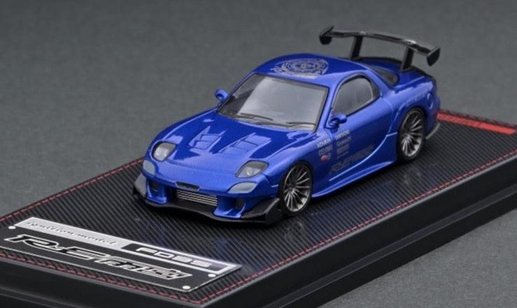 1:64 Mazda RX-7 (FD3S) RE Amemiya metallic blue model car - JDM Global Warehouse