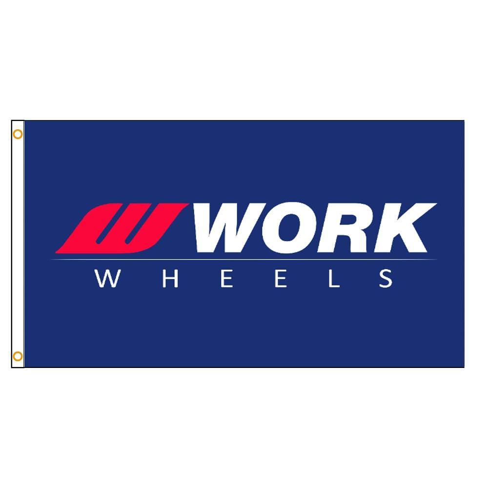 Work Wheels flag / banner - 3 sizes & colors - JDM Global Warehouse