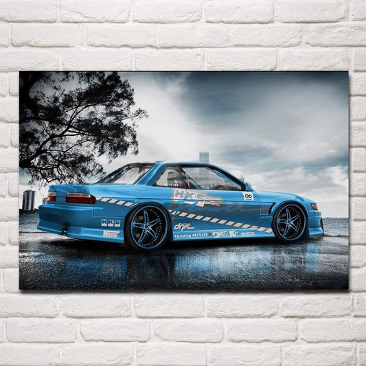 Nissan Silvia S13 Drift Car Fabric Printed Poster - JDM Global Warehouse