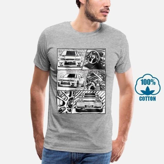 R33 GTR Manga Style T-shirt - JDM Global Warehouse