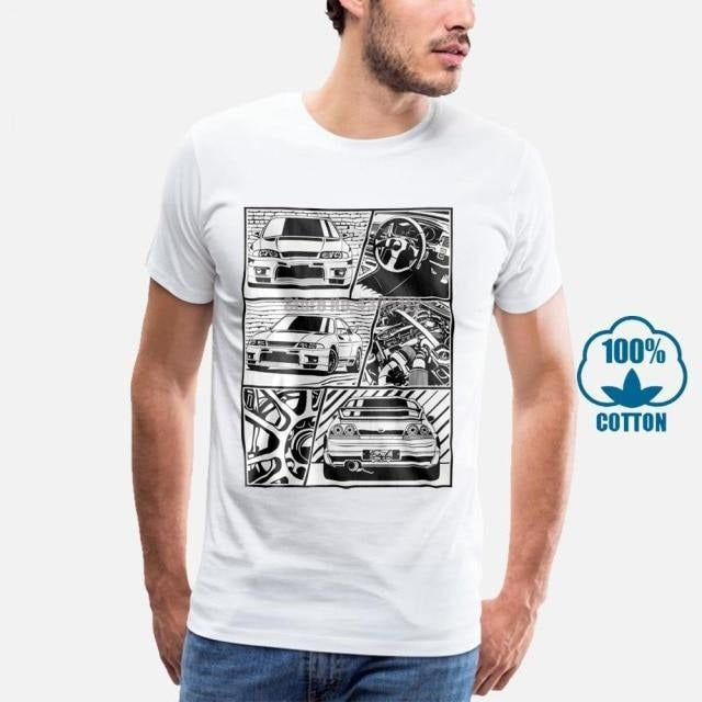 R33 GTR Manga Style T-shirt - JDM Global Warehouse