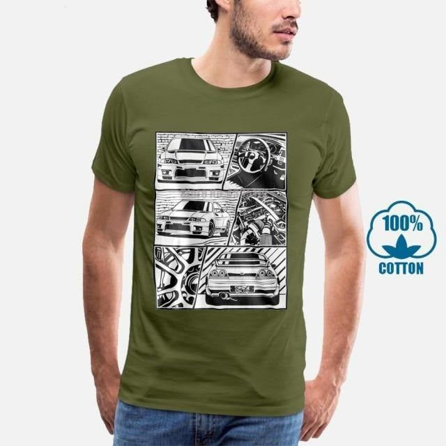 R33 GTR Manga Style T-shirt - JDM Global Warehouse