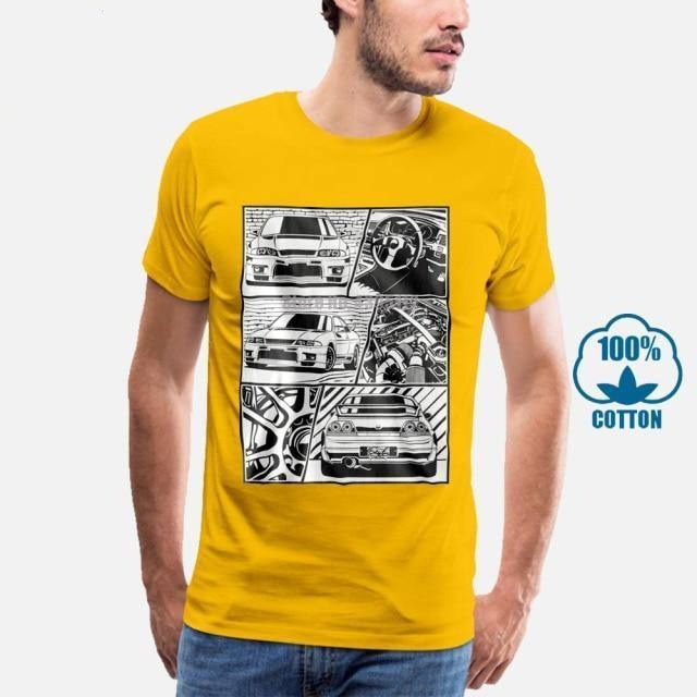 R33 GTR Manga Style T-shirt - JDM Global Warehouse