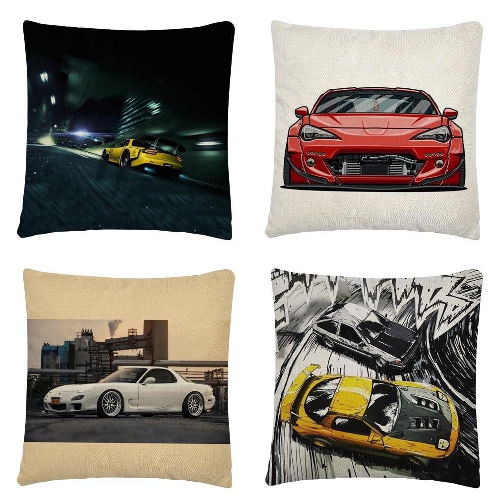 RX7, BRZ & GT86 linen cushion covers - 45X45cm - JDM Global Warehouse