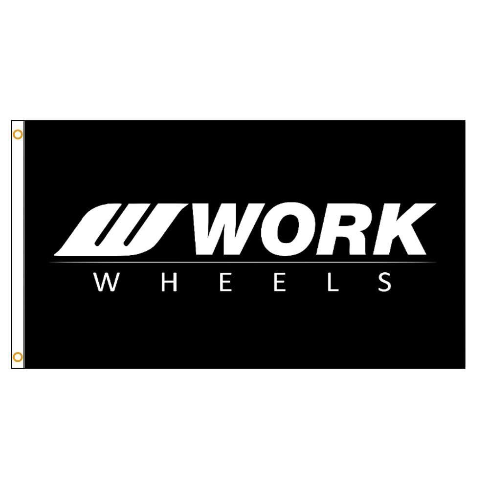 Work Wheels flag / banner - 3 sizes & colors - JDM Global Warehouse
